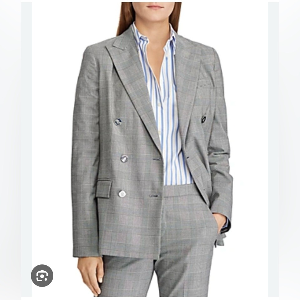 Lauren Ralph Lauren Glen Plaid Double-Breasted Blazer. Size 16. Nwt